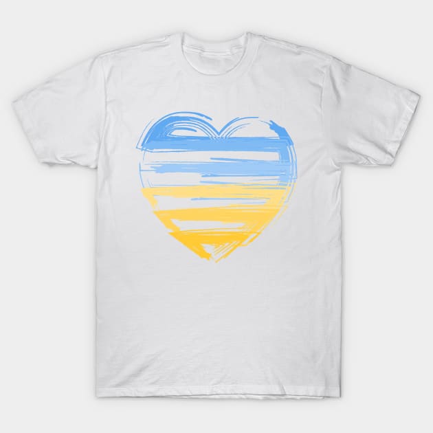 Heart in the colors of the Ukrainian flag T-Shirt by ziryna